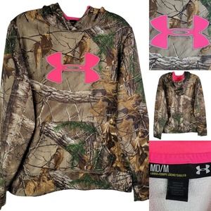 Under Armour Camouflage UA Storm Hoodie Sweatshirt Women's Medium Loose